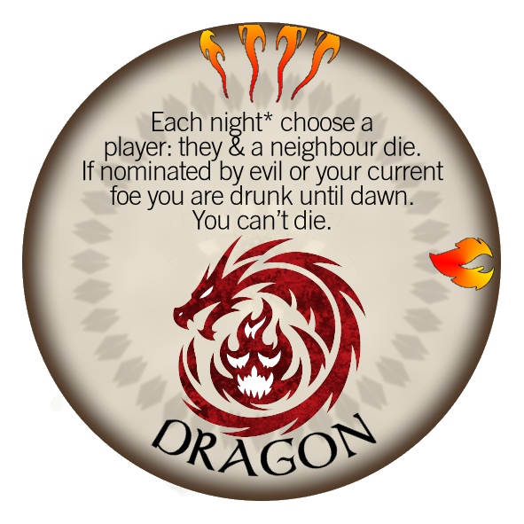 Dragon Token finished 2 shrunk slightly for better trim